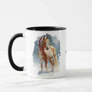 Tasse de Noël équestre pour café