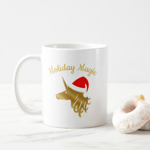 Tasse de Noël Licorne Magie des Fêtes en Rouge