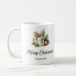 Tasse de Noël minimaliste scandinave avec nom pers