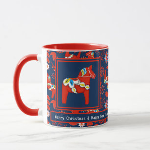 Tasse de Noël personnalisée Cheval de Dala