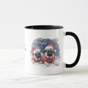 Tasse de Noël pour amateurs de chiens/Carlin