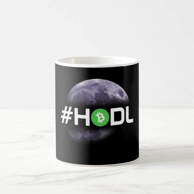 Tasse de noir d'argent liquide de Bitcoin de lune (Centre)