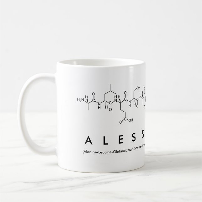 Tasse de nom de peptide d'Alessandra (Gauche)