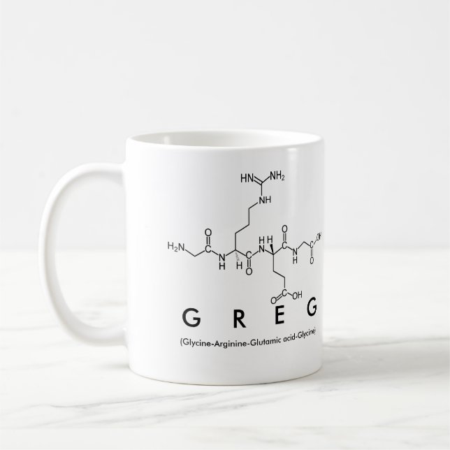Tasse de nom de peptide de Greg (Gauche)