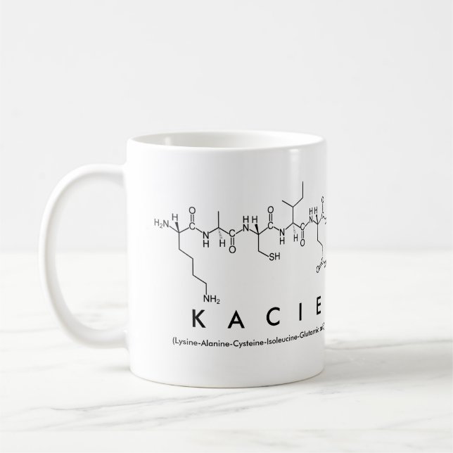 Tasse de nom de peptide de Kacie (Gauche)