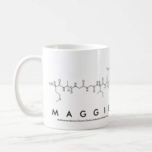 Tasse de nom de peptide de Maggie (Gauche)