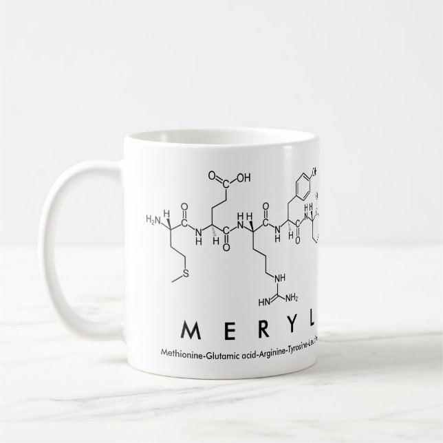 Tasse de nom de peptide de Meryl (Gauche)