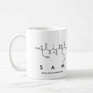 Tasse de nom de peptide de Sam