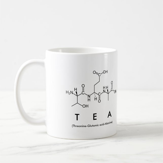 Tasse de nom de peptide de thé (Gauche)