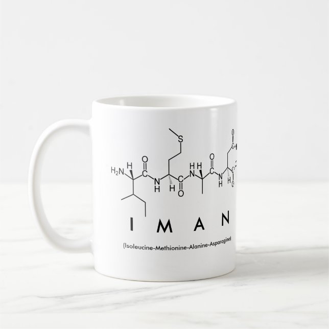 Tasse de nom de peptide d'Iman (Gauche)