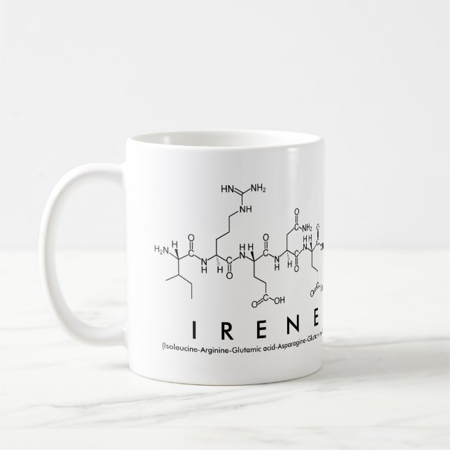 Tasse de nom de peptide d'Irène (Gauche)