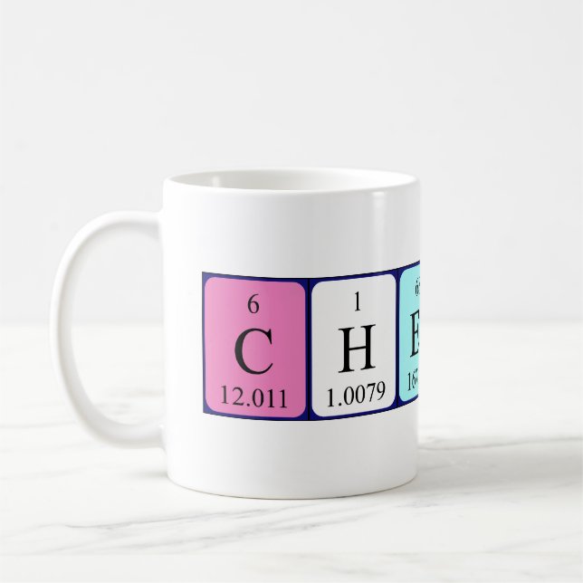 Tasse de nom de table périodique Cherith (Gauche)