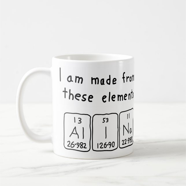 Tasse de nom de table périodique d'Alina (Gauche)