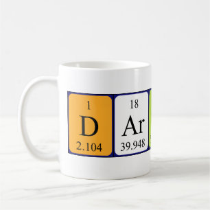 Tasse de nom de table périodique Darvin