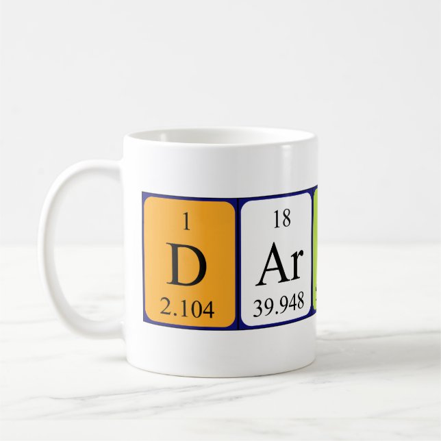 Tasse de nom de table périodique Darvin (Gauche)