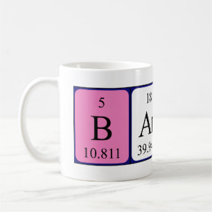 Tasse de nom de table périodique de Barbara