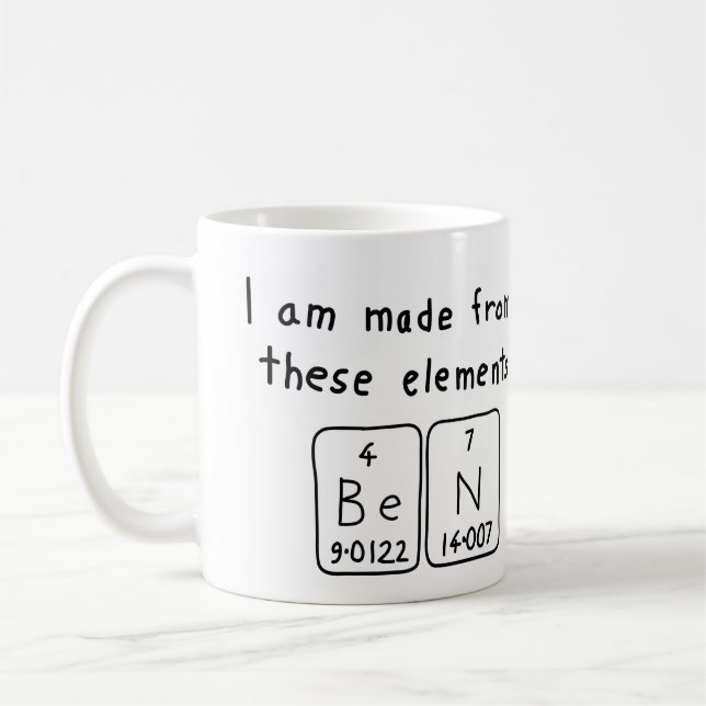 Tasse de nom de table périodique de Ben (Gauche)