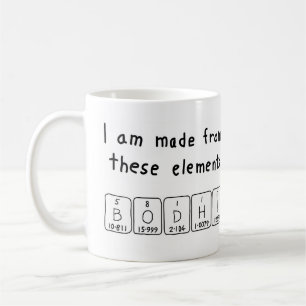 Tasse de nom de table périodique de Bodhi