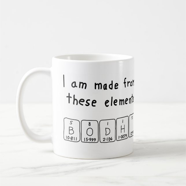 Tasse de nom de table périodique de Bodhi (Gauche)