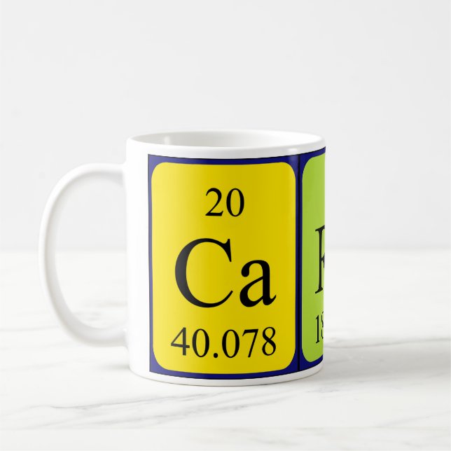 Tasse de nom de table périodique de Carey (Gauche)