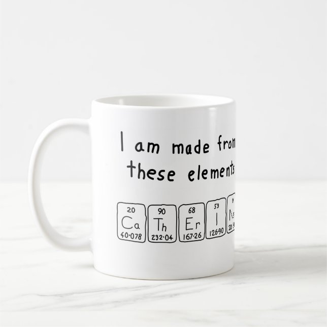 Tasse de nom de table périodique de Catherine (Gauche)