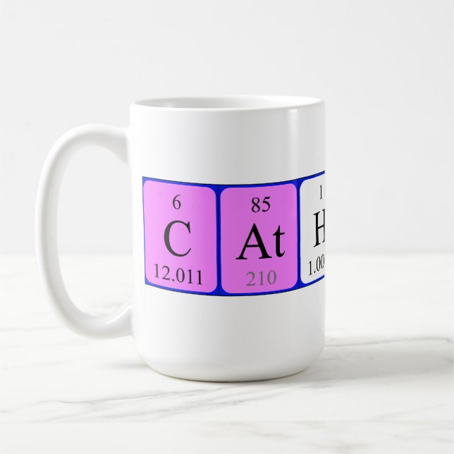 Tasse de nom de table périodique de Catherine (Gauche)