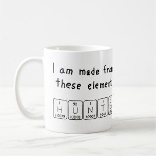Tasse de nom de table périodique de chasseur