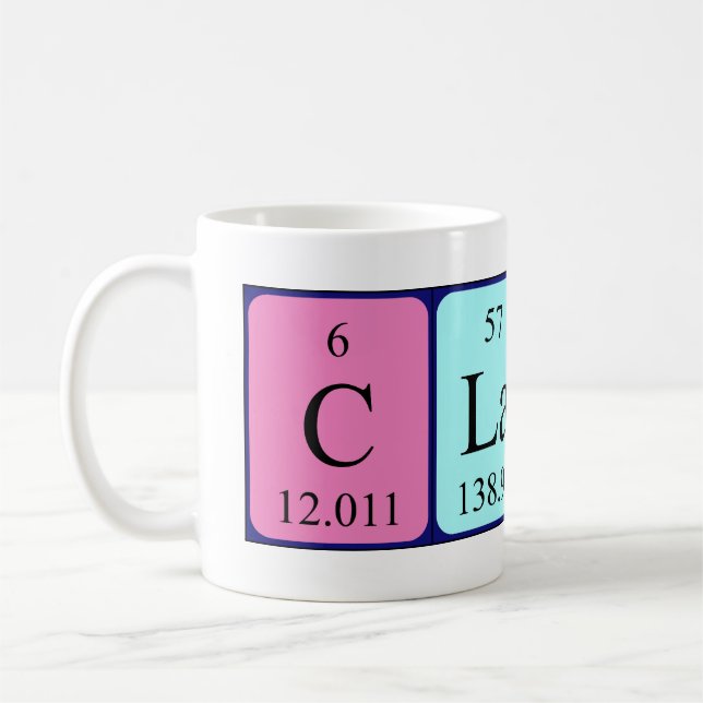 Tasse de nom de table périodique de Claire (Gauche)