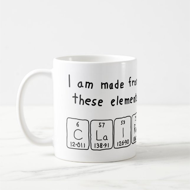 Tasse de nom de table périodique de Claire (Gauche)