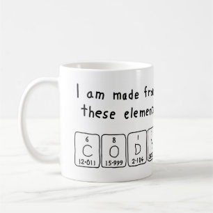 Tasse de nom de table périodique de Cody