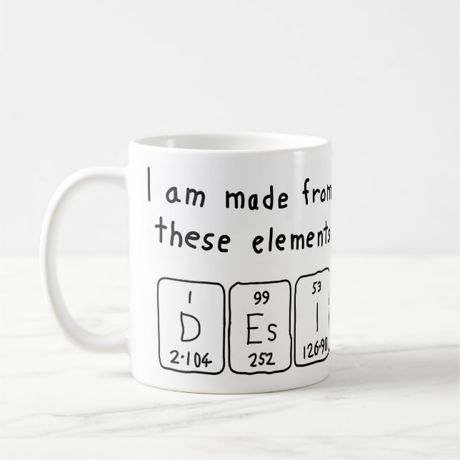 Tasse de nom de table périodique de Desi (Gauche)