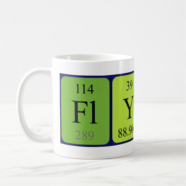 Tasse de nom de table périodique de Flynn (Gauche)