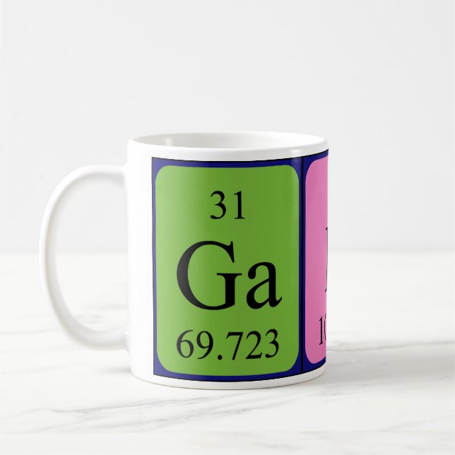 Tasse de nom de table périodique de Gaby (Gauche)