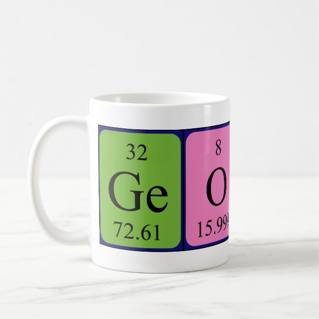 Tasse de nom de table périodique de Georges (Gauche)