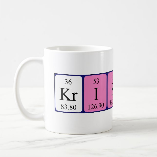Tasse de nom de table périodique de Kristina (Gauche)