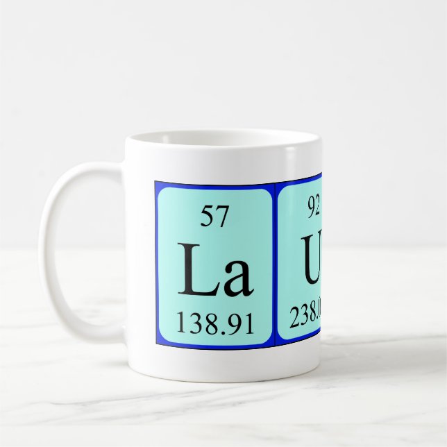 Tasse de nom de table périodique de Lauren (Gauche)