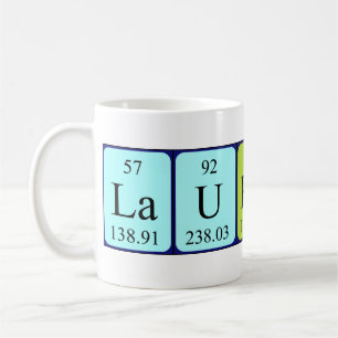 Tasse de nom de table périodique de Laurence