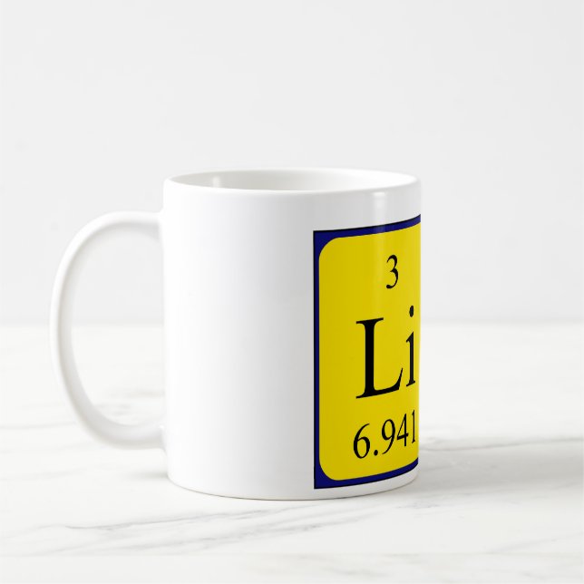Tasse de nom de table périodique de Liam (Gauche)