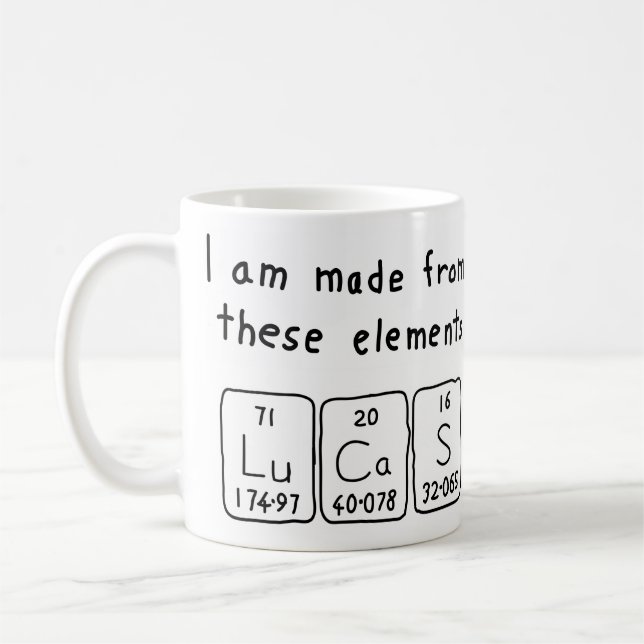 Tasse de nom de table périodique de Lucas (Gauche)