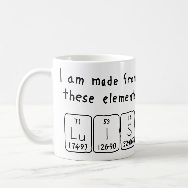 Tasse de nom de table périodique de Luis (Gauche)