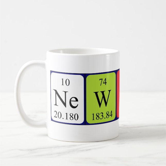 Tasse de nom de table périodique de Newton (Gauche)