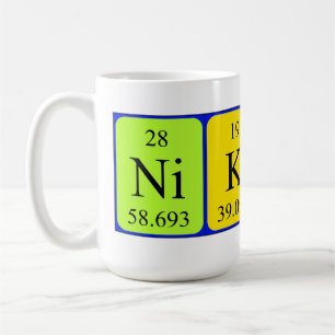 Tasse de nom de table périodique de Nikita