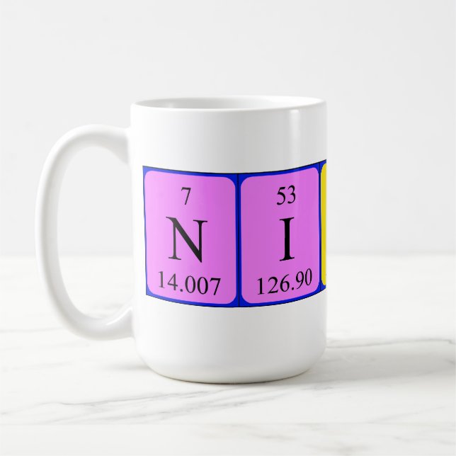 Tasse de nom de table périodique de Nikki (Gauche)