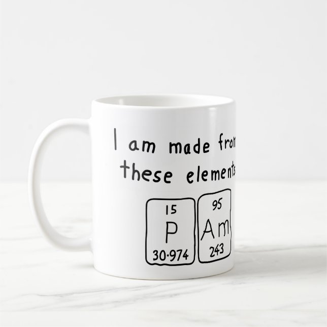 Tasse de nom de table périodique de Pam (Gauche)