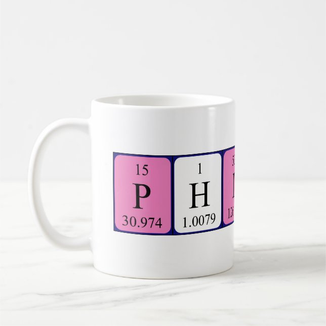 Tasse de nom de table périodique de Philippa (Gauche)