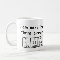 Tasse de nom de table périodique de pruneau