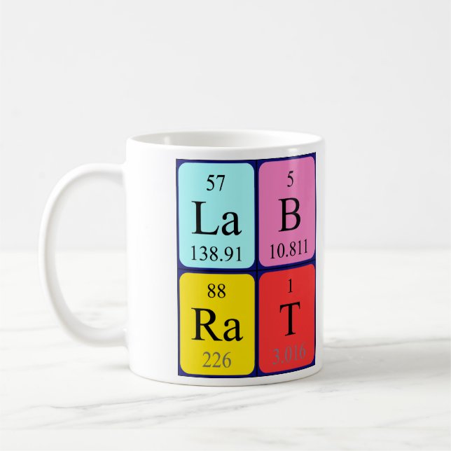 Tasse de nom de table périodique de rat de (Gauche)