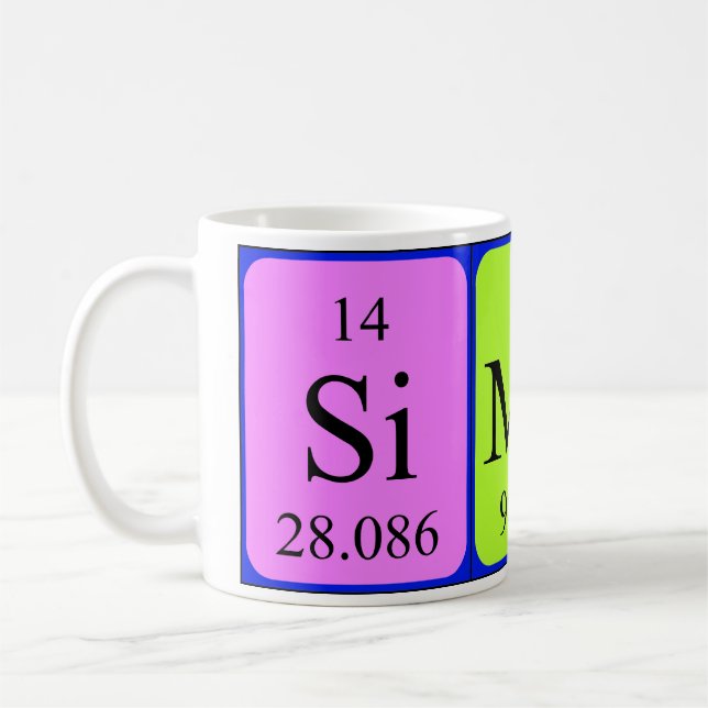 Tasse de nom de table périodique de Simon (Gauche)