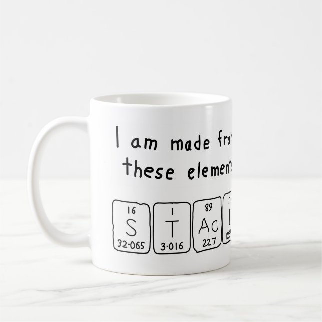 Tasse de nom de table périodique de Staci (Gauche)