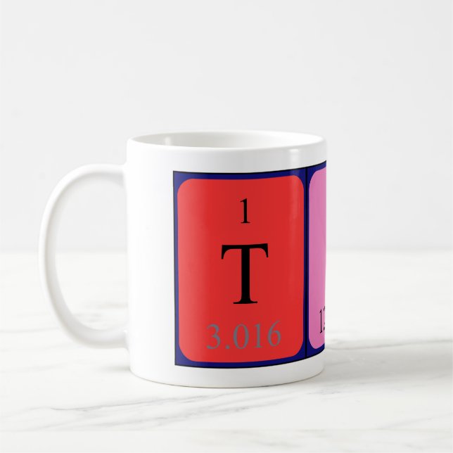 Tasse de nom de table périodique de Timo (Gauche)